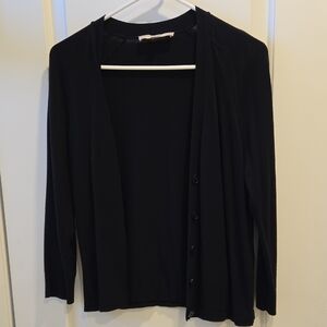 LOFT Classic Black Knit Cardigan Medium
